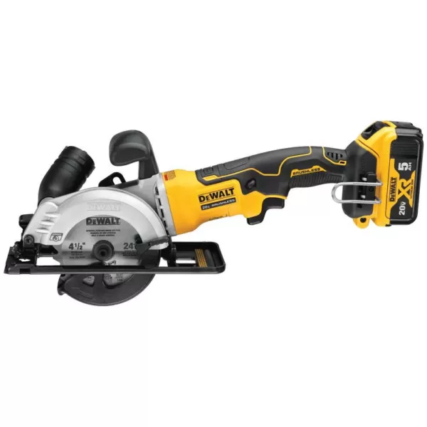 DEWALT ATOMIC 20-Volt MAX Cordless Brushless 4-1/2 in. Circular Saw with (1) 20-Volt Battery 5.0Ah & Charger