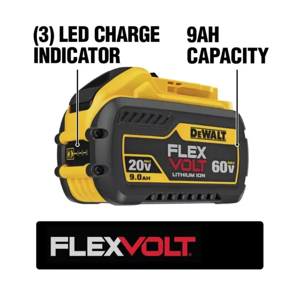 DEWALT FLEXVOLT 60-Volt MAX Cordless Brushless 7-1/4 in. Circular Saw with Brake with (1) FLEXVOLT 9.0Ah Battery