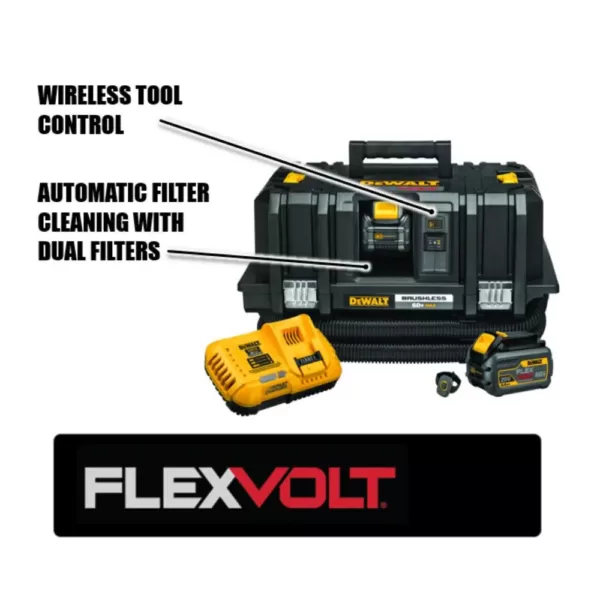 DEWALT FLEXVOLT 60-Volt MAX Cordless Dust Extractor Kit with (2) FLEXVOLT 6.0Ah Batteries