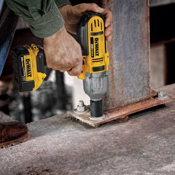 DEWALT 20-Volt MAX Cordless 1/2 in. High Torque Impact Wrench with Detent Pin & (1) 20-Volt 5.0Ah Battery