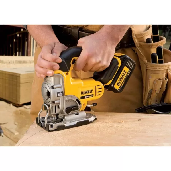 DEWALT 20-Volt MAX Cordless Jig Saw (Tool-Only) with General Purpose T-Shank Jig Saw Blade Set (10-Pack)