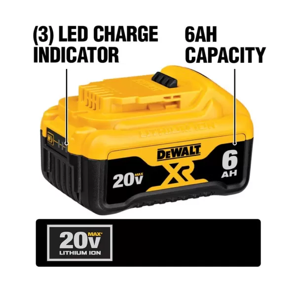 DEWALT 20-Volt MAX XR Cordless Brushless Jigsaw with (1) 20-Volt Battery 6.0Ah, (1) 20-Volt Battery 4.0Ah & Charger