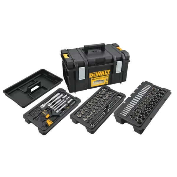 DEWALT Mechanics Tool Set (226-Piece) with TOUGHSYSTEM 22 in. Medium Tool Box w/ Bonus 22 in. Mobile Tool Box & Small Tool Box
