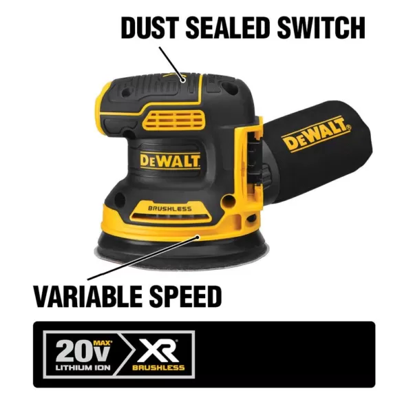 DEWALT 20-Volt MAX XR Cordless Brushless 3-Speed Oscillating Multi-Tool with (1) 20-Volt 2.0Ah Battery & 5 in. Sander