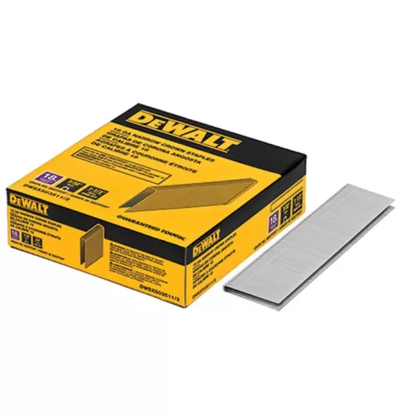 DEWALT 1-1/2 in. x 7/32 in. 18-Gauge Glue Collated Bright Steel Staples (3,000 per Box)