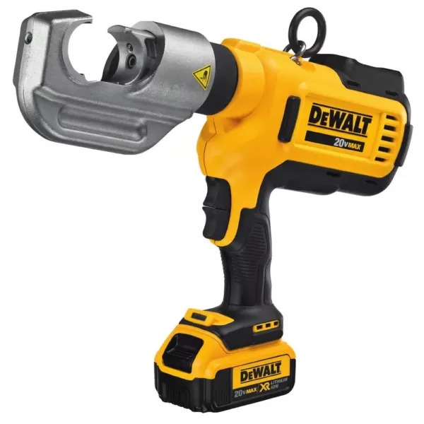 DEWALT 20-Volt MAX Cordless Died Cable Crimping Tool with (2) 20-Volt 4.0Ah Batteries, Charger, Case & Cable Cutting Tool