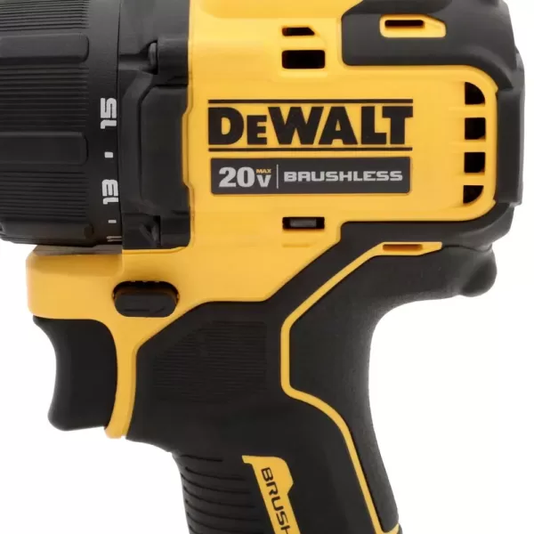 DEWALT ATOMIC 20-Volt MAX Cordless Brushless Compact 1/2 in. Drill/Driver, (2) 20-Volt 1.3Ah Batteries & Reciprocating Saw