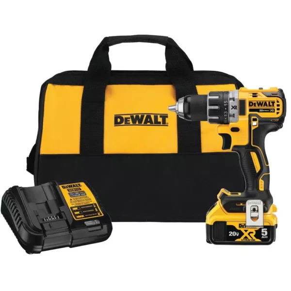 DEWALT 20-Volt MAX XR Cordless Brushless 1/2 in. Drill/Driver with (3) 20-Volt 5.0Ah Batteries & Charger