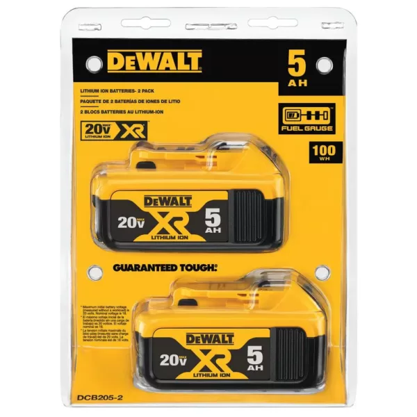 DEWALT 20-Volt MAX XR Cordless Brushless 1/2 in. Drill/Driver with (3) 20-Volt 5.0Ah Batteries & Charger