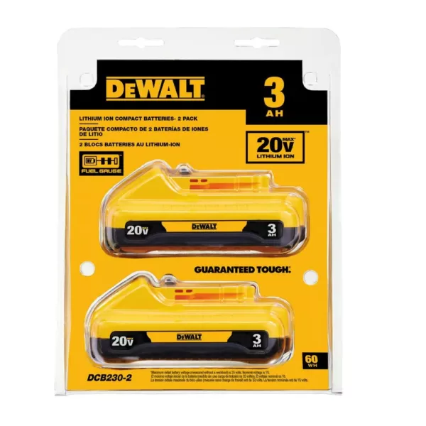 DEWALT 20-Volt MAX Compact Lithium-Ion 3.0Ah Battery Pack (4-Pack)