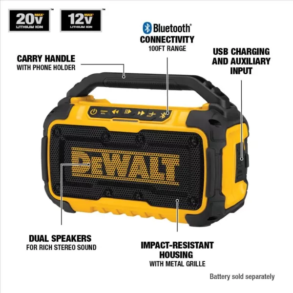 DEWALT 20-Volt MAX Cordless Combo Kit (7-Tool) with ToughSystem Case, (1) 4.0Ah Battery, (2) 2.0Ah Batteries & Speaker