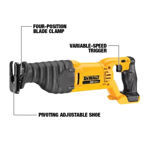 DEWALT 20-Volt MAX Cordless Reciprocating Saw with 18-Volt to 20-Volt MAX Lithium-Ion Battery Adapter Kit (2-Pack)