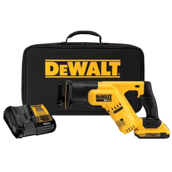 DEWALT 20-Volt MAX Cordless Compact Reciprocating Saw with (1) 20-Volt Battery 2.0Ah & Charger