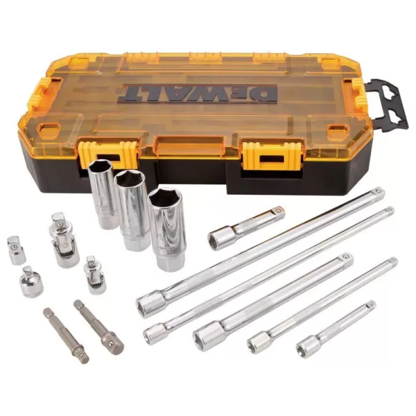 DEWALT 1/4 in. and 3/8 in. Drive Tool Accessory Set with Case (15-Piece) with 9 ft. x 1/2 in. Pocket Tape Measure