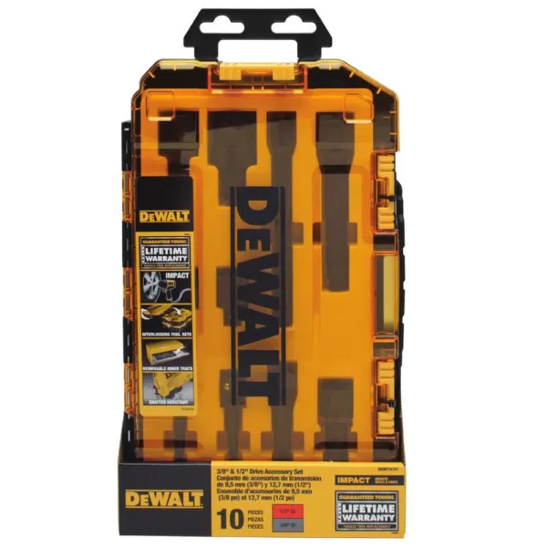 DEWALT 3/8 in. and 1/2 in. Drive Impact Accessory Set (10-Piece)