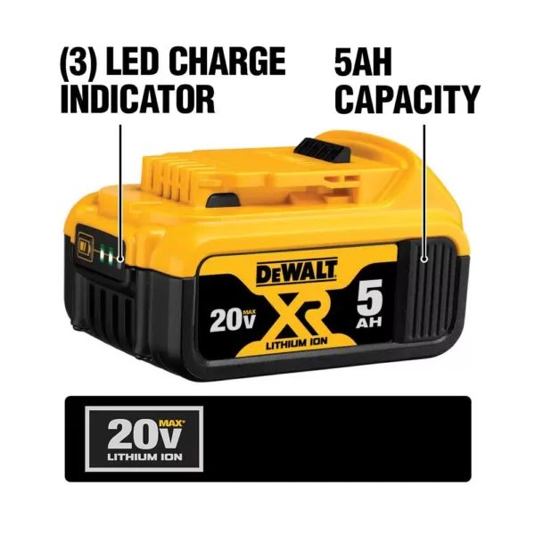 DEWALT 20-Volt MAX XR Cordless Brushless Cable Stripper with Stapler, (2) 20-Volt 5.0Ah Batteries & (1) 20-Volt 2.0Ah Battery