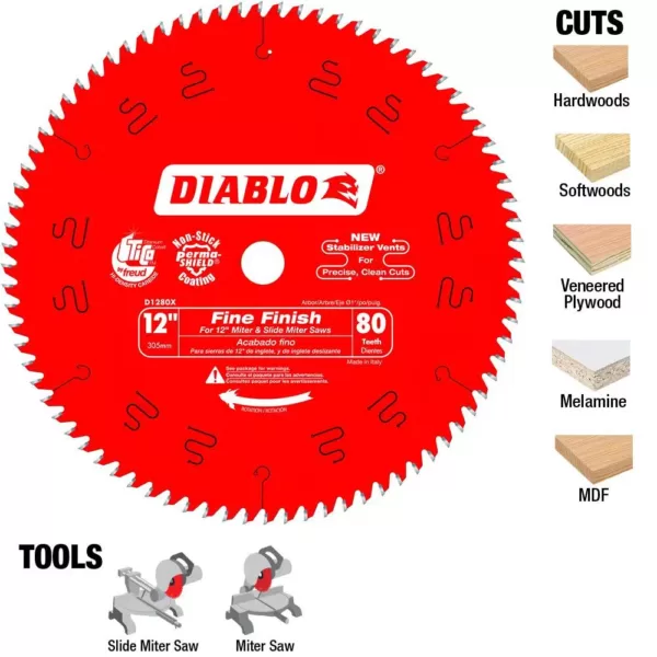 DIABLO 12 in. x 80-Teeth Finishing Saw Blade