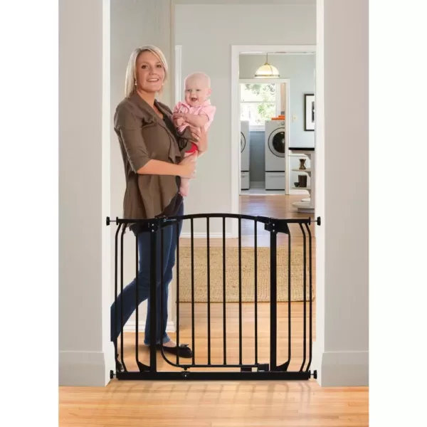 Dreambaby Chelsea 29.5 in. H Standard Height Auto-Close Security Gate in Black with Extensions