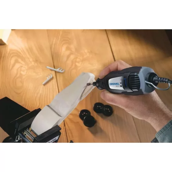 Dremel 200 Series 1.15 Amp Dual Speed Corded Rotary Tool Kit with 15 Accessories and 1 Attachment