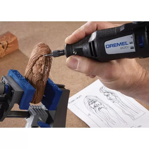 Dremel 200 Series 1.15 Amp Dual Speed Corded Rotary Tool Kit with 15 Accessories and 1 Attachment
