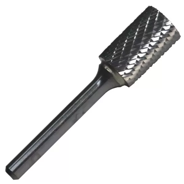 Drill America 3/8 in. x 1 in. Cylindrical Solid Carbide Burr Rotary File Bit with 1/4 in. Shank