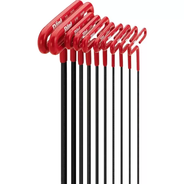 Eklind 9 in. Series Cushion Grip Hex T-Key Set with Pouch Sizes 3/32  in. to 3/8 in. (10-Piece)
