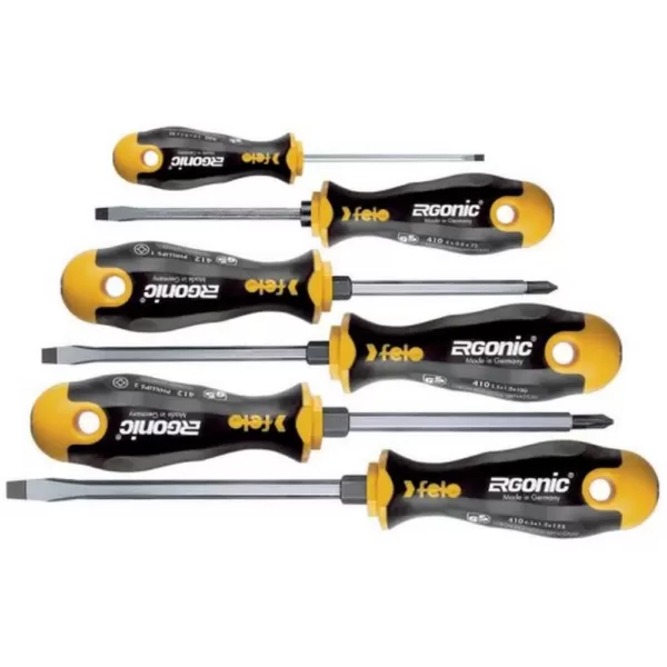 Felo Slotted and Phillips Ergonic Screwdriver Set (6-Piece)