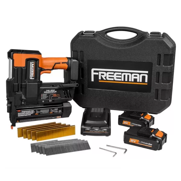 Freeman 18-Volt 2-in-1 18-Gauge Cordless Nailer and Stapler with Lithium Ion Batteries