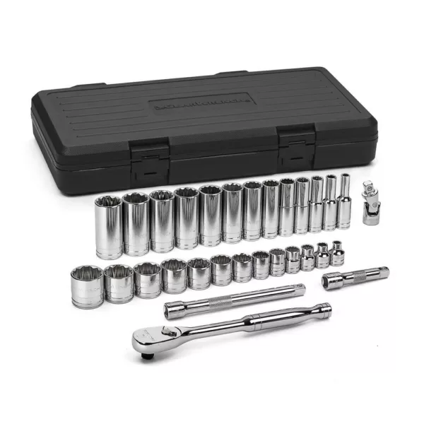 GEARWRENCH 3/8 in. Drive 12 Point Standard and Deep SAE Mechanics Tool Set (30-Pieces)
