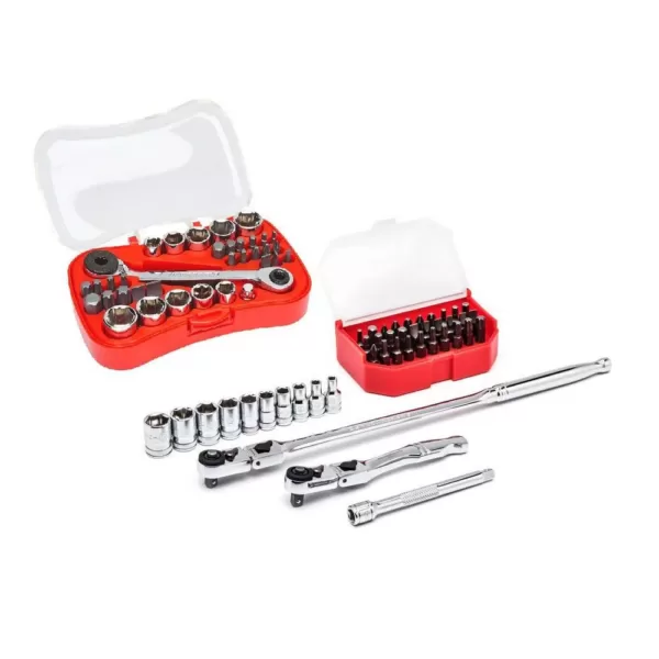 GEARWRENCH 1/4 in. Drive Tight Access Ratchet and Socket Set (80-Piece)