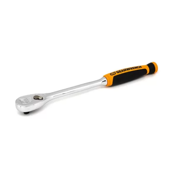 GEARWRENCH 1/4 in. Drive 8 in. L 90 Tooth Handle Dual Material Teardrop Ratchet