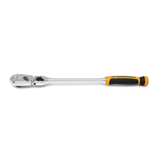 GEARWRENCH 1/2 in. Drive 90-Tooth Dual Material 17 in. Locking Flex Head Teardrop Ratchet