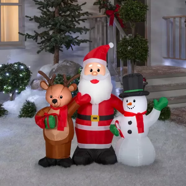 Gemmy 4 ft. Tall Airblown Inflatable Santa and Friends Trio