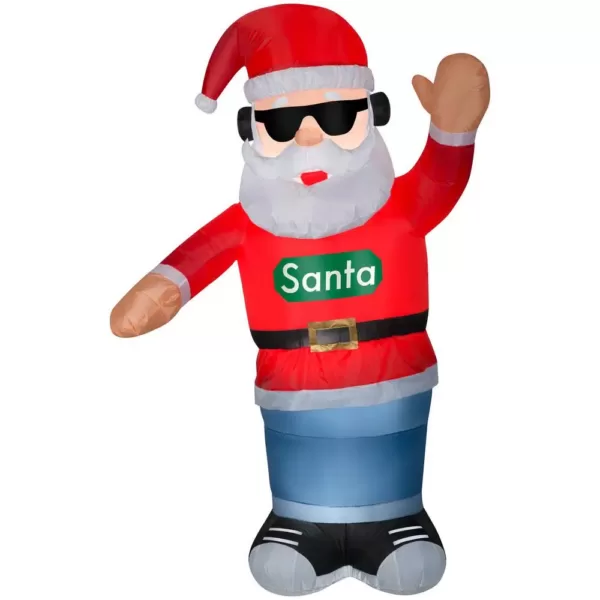 Gemmy 6 ft. H Inflatable Animated Airblown-Swaying Santa with Headphones
