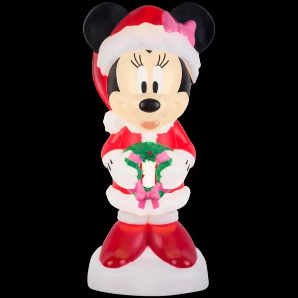 Gemmy White Lighted Blow Mold Outdoor Decor-Minnie with Gifts-Disney