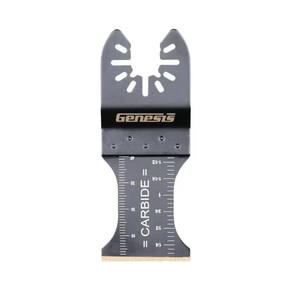 Genesis Universal 1-3/8 in. Quick-Fit Carbide Oscillating Multi-Tool Quick-Release Carbide Flush Cut Blade