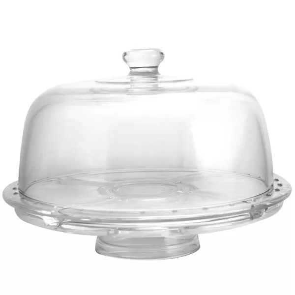 Gibson Home Great Foundations 1-Tier Clear Glass Cake Stand