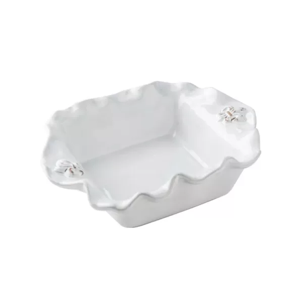 Abigails Fleur De Lis 1.5 Quart White Ceramic Casserole Dish