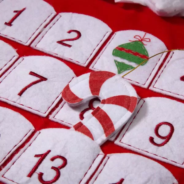 Glitzhome 36 in. H Felt 3D Polyester Oversized Count Down Santa Stocking