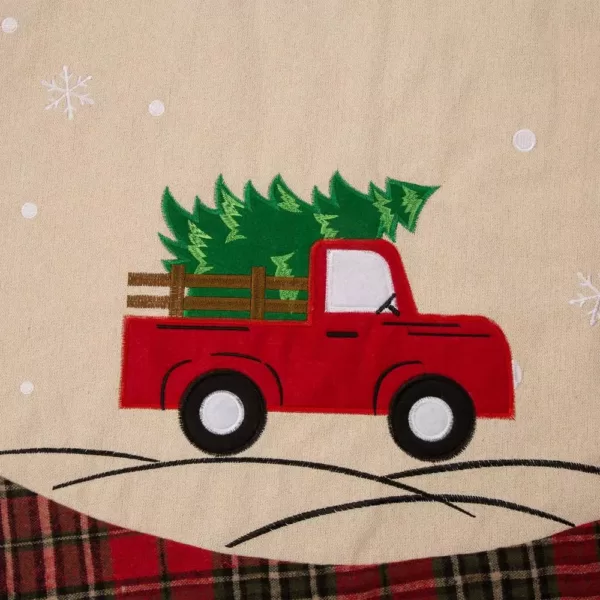 Glitzhome 48 in. D Fabric Christmas Tree Skirt - Red Truck
