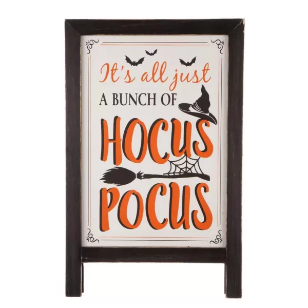 Glitzhome 24 in. H Halloween Wooden Sanding Easel Sign Decor or Hanging Decor (2-Function)