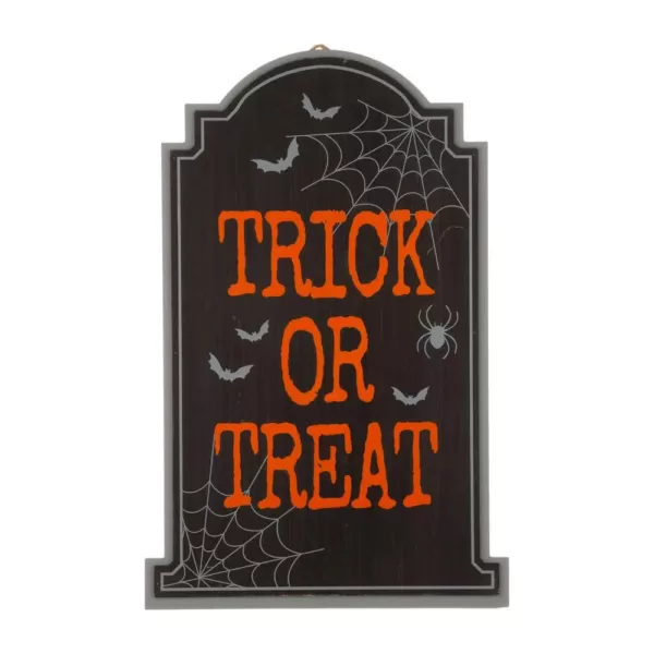Glitzhome 29 in. H Halloween Wooden Tombstone Yard Stake or Standing Decor or Hanging Decor (KD, 3 Function)