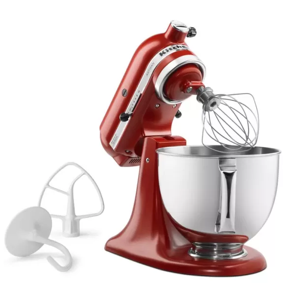 KitchenAid Artisan 5 Qt. 10-Speed Cinnamon Gloss Stand Mixer with Flat Beater, 6-Wire Whip and Dough Hook Attachments