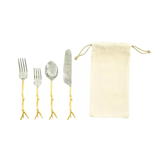 3R Studios 5-Piece Gold 18/8 Stainless Steel Flatware Set (Service for 1)
