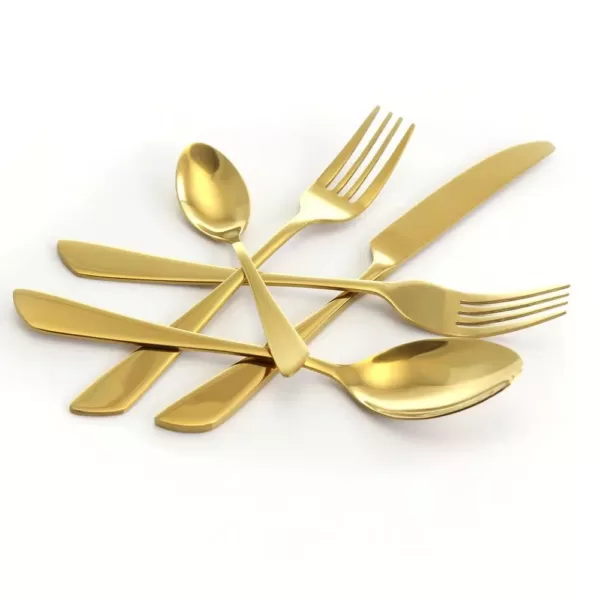 MegaChef Gibbous 20-Piece Gold Stainless Steel Flatware Set (Service for 4)