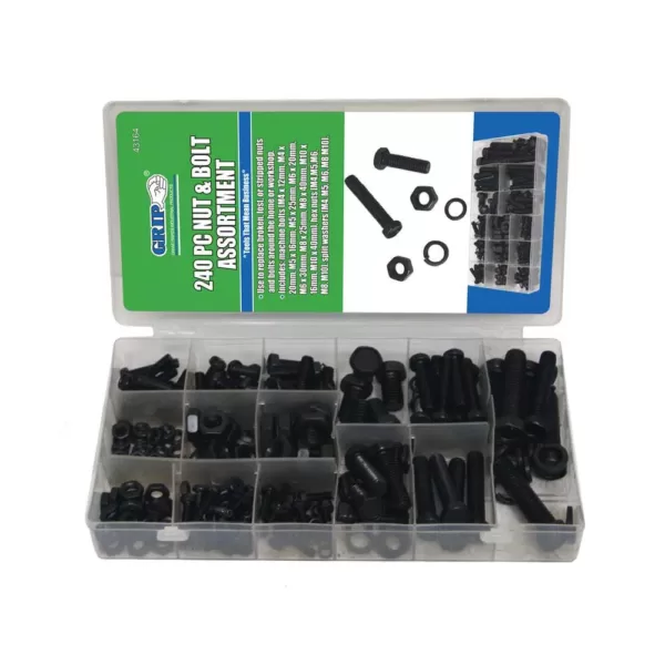 Grand Rapids Industrial Products Grip Nut and Bolt Assortment - 240 pc