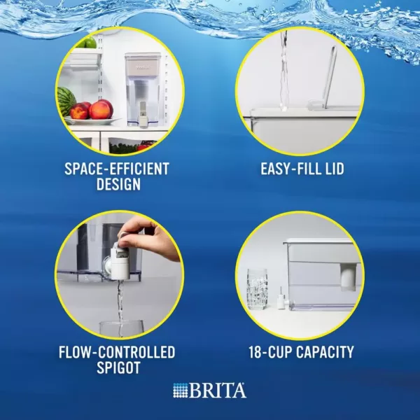 Brita 18-Cup UltraMax Water Filter Pitcher Dispenser and Water Filter Replacement Bundle, BPA Free