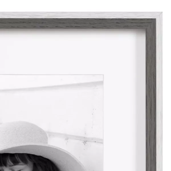 Kate and Laurel Gibson 11 in. x 14 in. matted to 8 in. x 10 in. Gray/White Picture Frames (Set of 4)