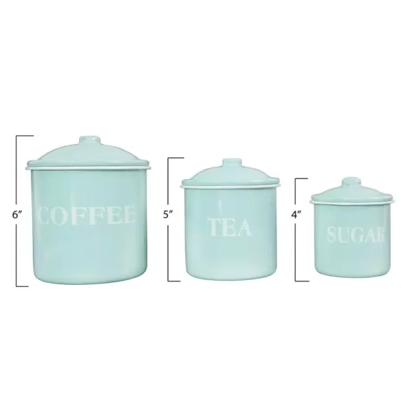 3R Studios 3-Piece Metal Canister Set with Lids