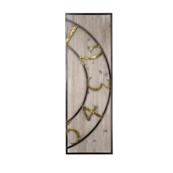 Bulova Oversized 3-Panel Square Gallery Clock with a Weathered Wood